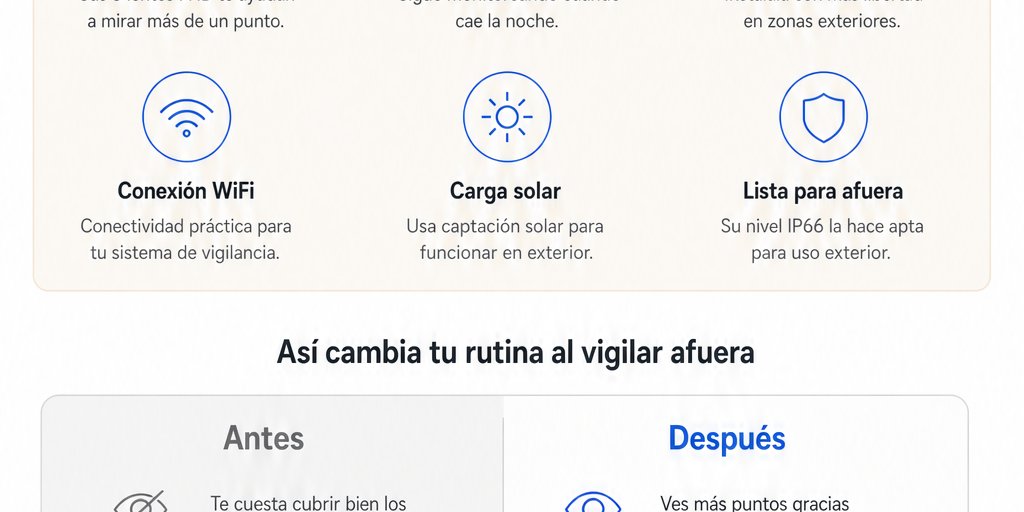 Cámara de Seguridad Solar Triple IP66 Visión Nocturna (4/12)