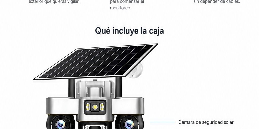 Cámara de Seguridad Solar Triple IP66 Visión Nocturna (10/12)