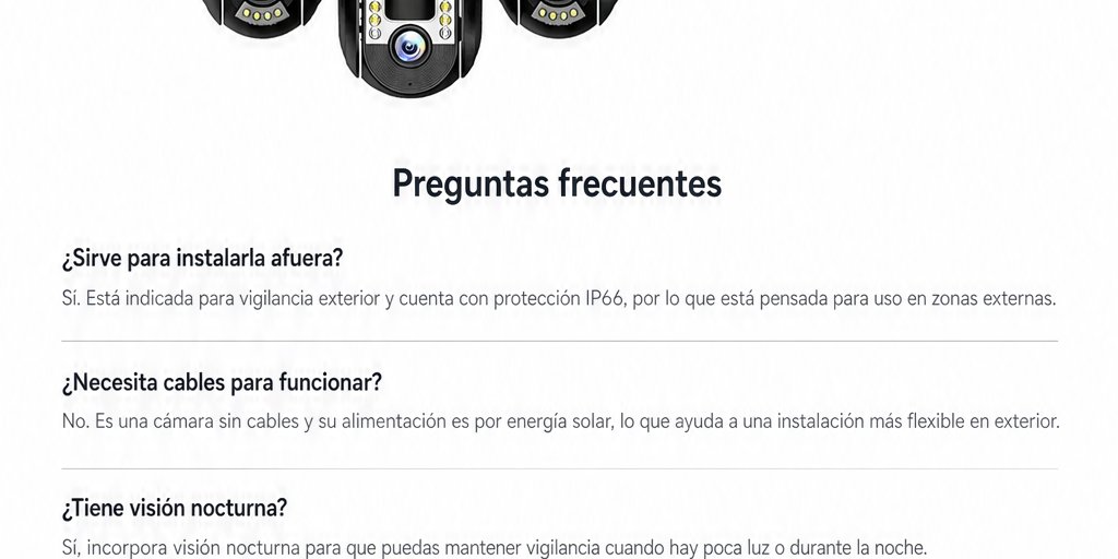 Cámara de Seguridad Solar Triple IP66 Visión Nocturna (11/12)