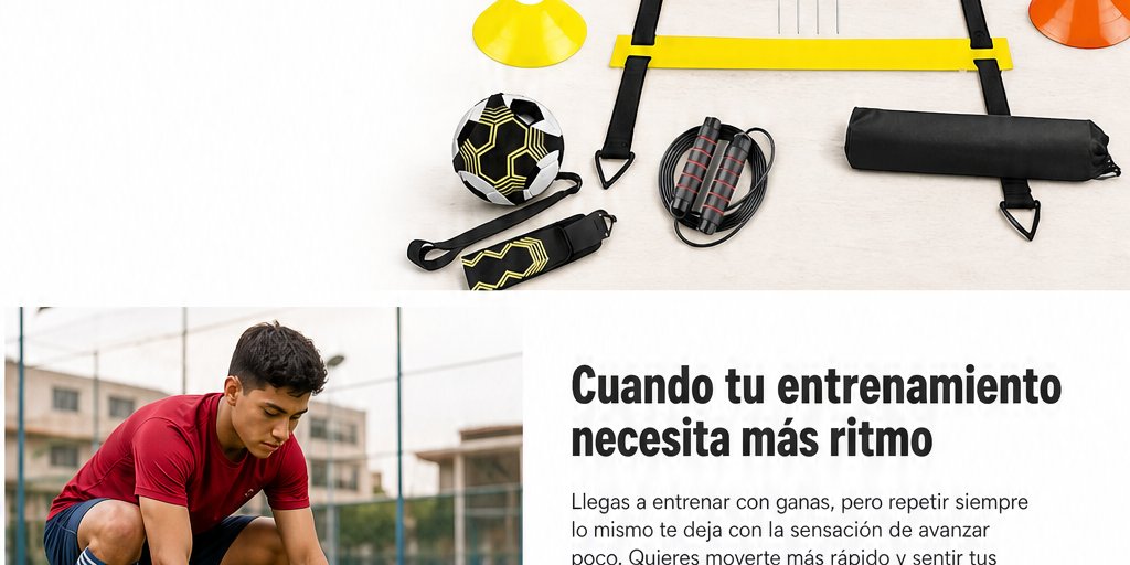 Kit Entrenamiento Agilidad Futbol Escalera Conos Cuerda (2/12)