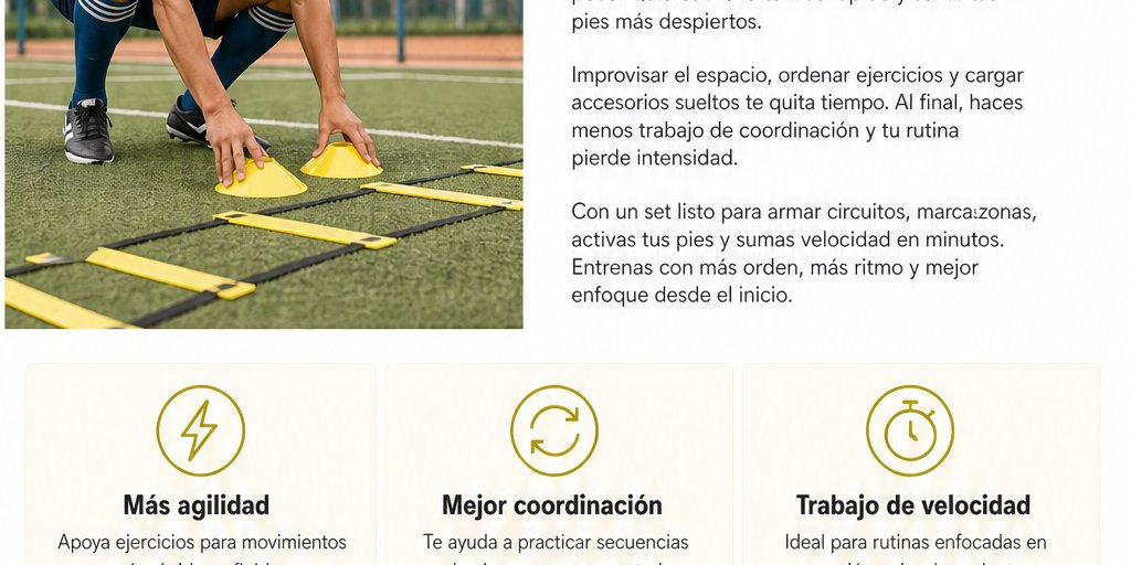 Kit Entrenamiento Agilidad Futbol Escalera Conos Cuerda (3/12)
