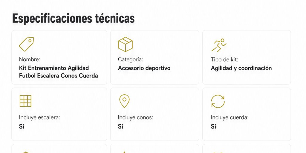 Kit Entrenamiento Agilidad Futbol Escalera Conos Cuerda (7/12)