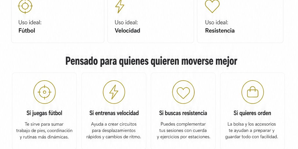 Kit Entrenamiento Agilidad Futbol Escalera Conos Cuerda (8/12)