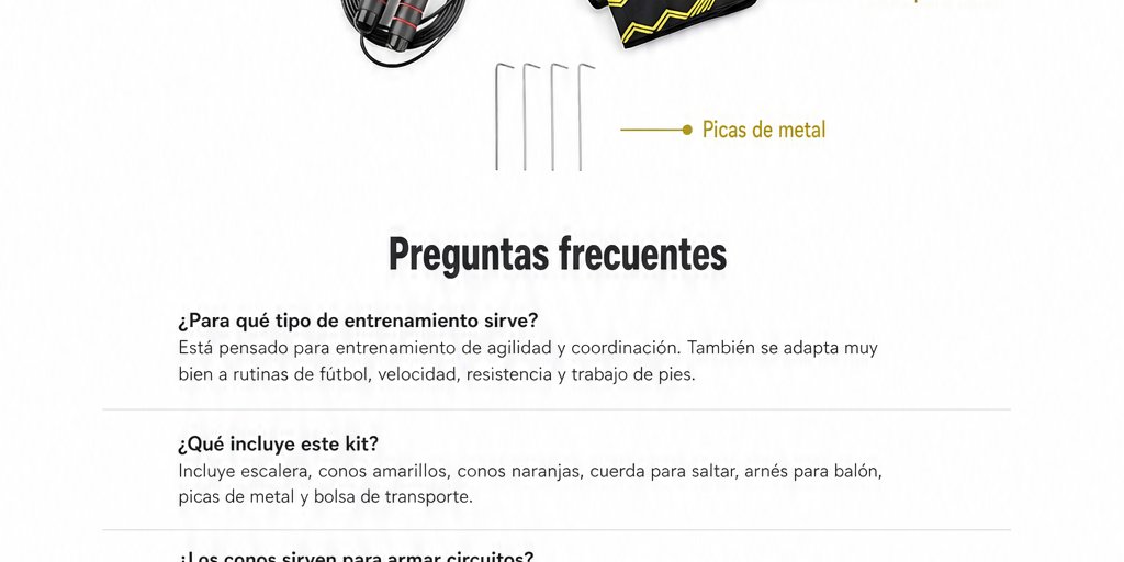 Kit Entrenamiento Agilidad Futbol Escalera Conos Cuerda (11/12)
