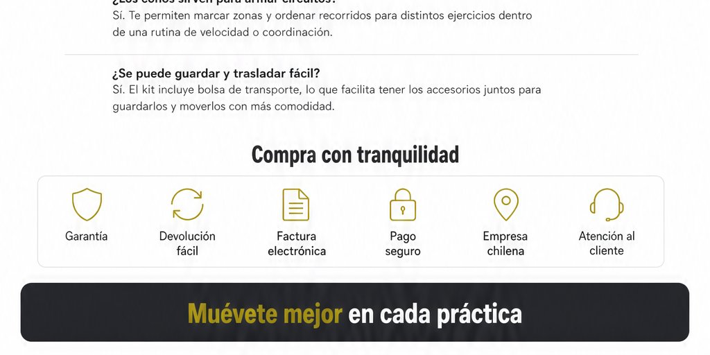 Kit Entrenamiento Agilidad Futbol Escalera Conos Cuerda (12/12)
