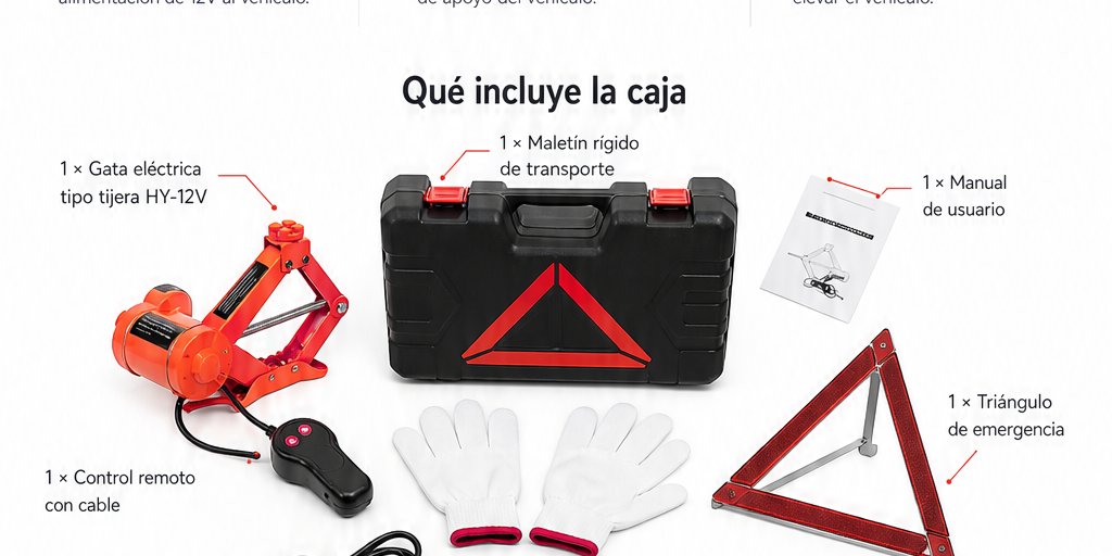 Gata Eléctrica 12V 2T Para Auto Con Maletín Y Accesorios (10/12)