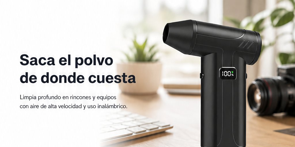 Soplador Limpiador de Aire inalámbrico De 100000 Rpm Negro (1/12)