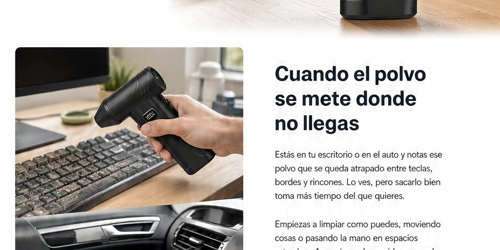 Soplador Limpiador de Aire inalámbrico De 100000 Rpm Negro (2/12)