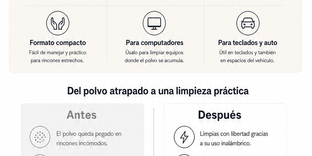 Soplador Limpiador de Aire inalámbrico De 100000 Rpm Negro (4/12)