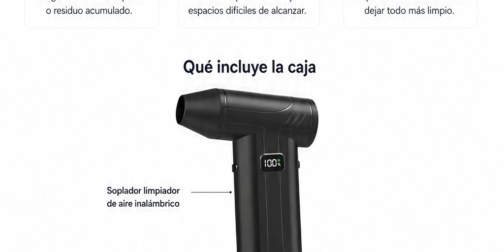 Soplador Limpiador de Aire inalámbrico De 100000 Rpm Negro (10/12)