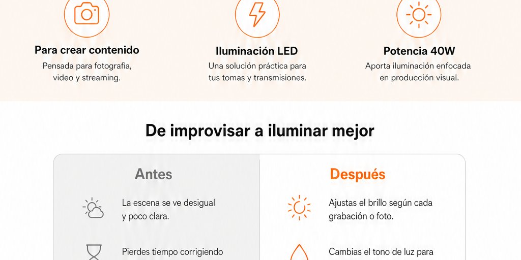 Luz De Video Portátil De 40w Iluminación Fotografía Pro (4/12)