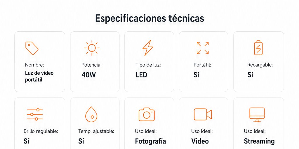 Luz De Video Portátil De 40w Iluminación Fotografía Pro (7/12)