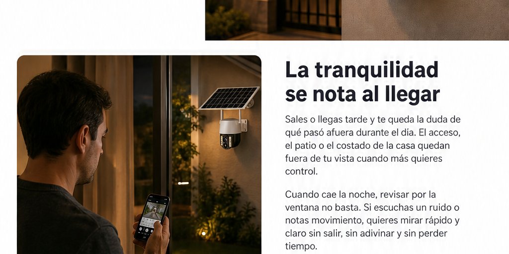 Cámara de Seguridad Solar IP66 5MP Visión Nocturna App (2/12)