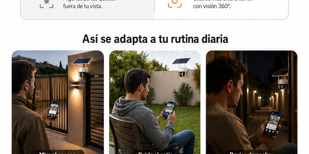 Cámara de Seguridad Solar IP66 5MP Visión Nocturna App (5/12)