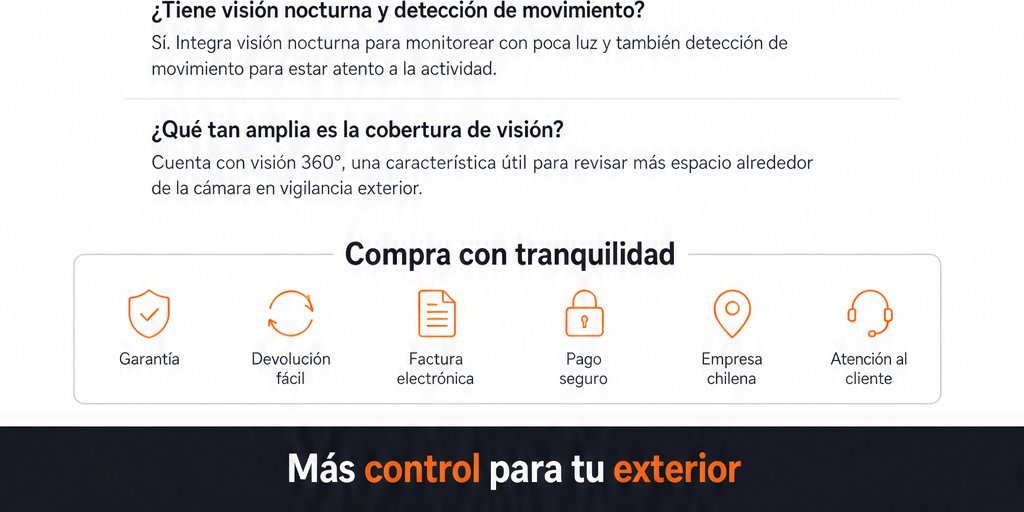 Cámara de Seguridad Solar IP66 5MP Visión Nocturna App (12/12)