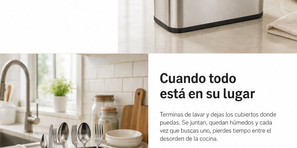 Organizador de Cubiertos Escurridor Cocina Acero Inoxidable (2/12)