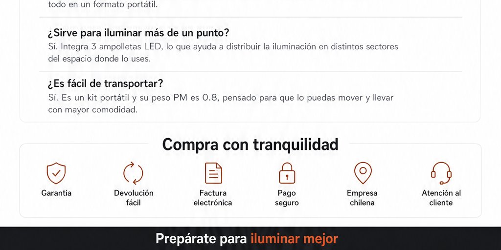 Kit Linterna Solar Ampolletas Lámpara Panel Solar Exteriores (12/12)