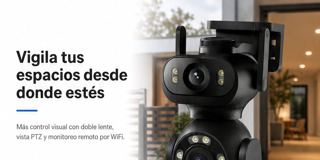Cámara Vigilancia WiFi IA Doble Lente Movimiento PTZ (1/12)
