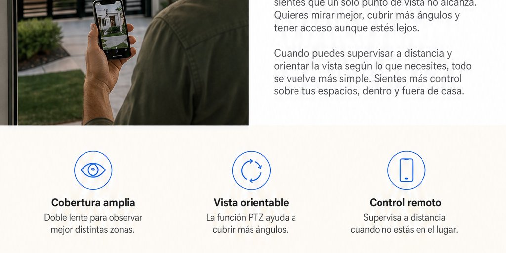 Cámara Vigilancia WiFi IA Doble Lente Movimiento PTZ (3/12)