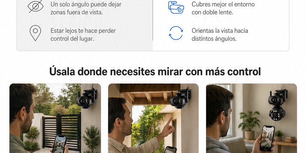 Cámara Vigilancia WiFi IA Doble Lente Movimiento PTZ (5/12)