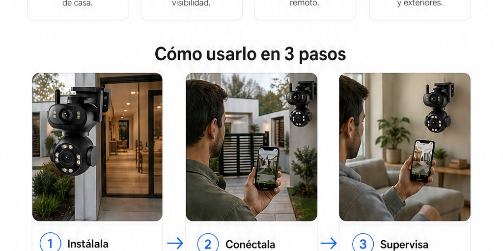 Cámara Vigilancia WiFi IA Doble Lente Movimiento PTZ (9/12)