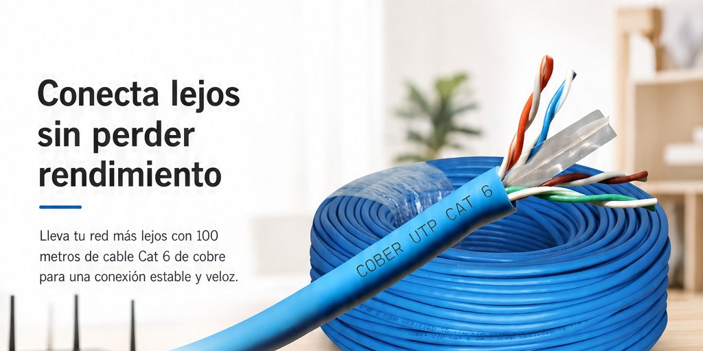 Cable de Red Cat 6 100 Metros Internet Alta Velocidad (1/12)