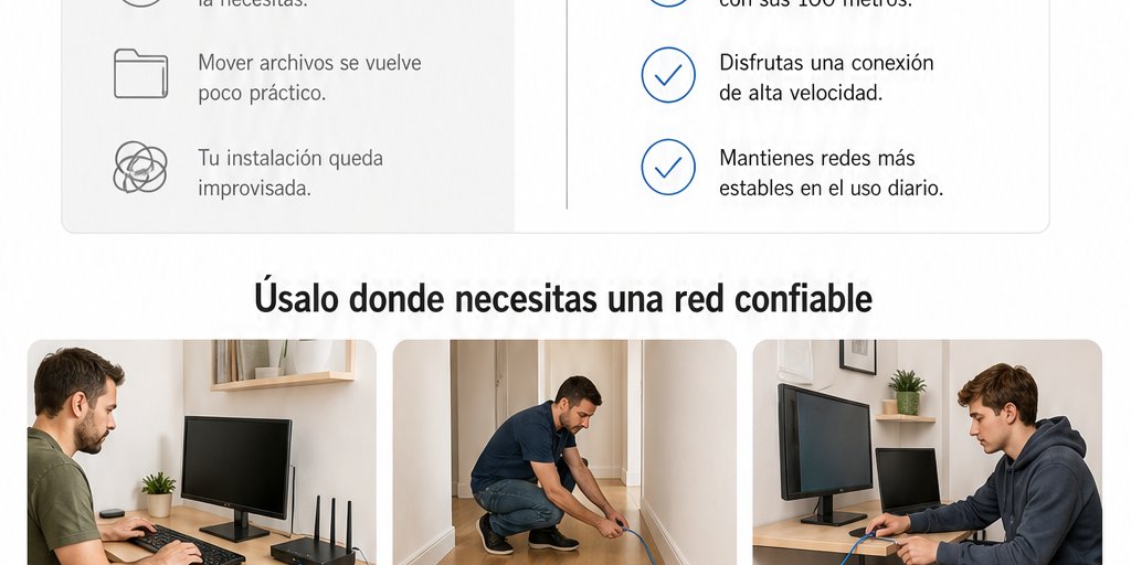 Cable de Red Cat 6 100 Metros Internet Alta Velocidad (5/12)