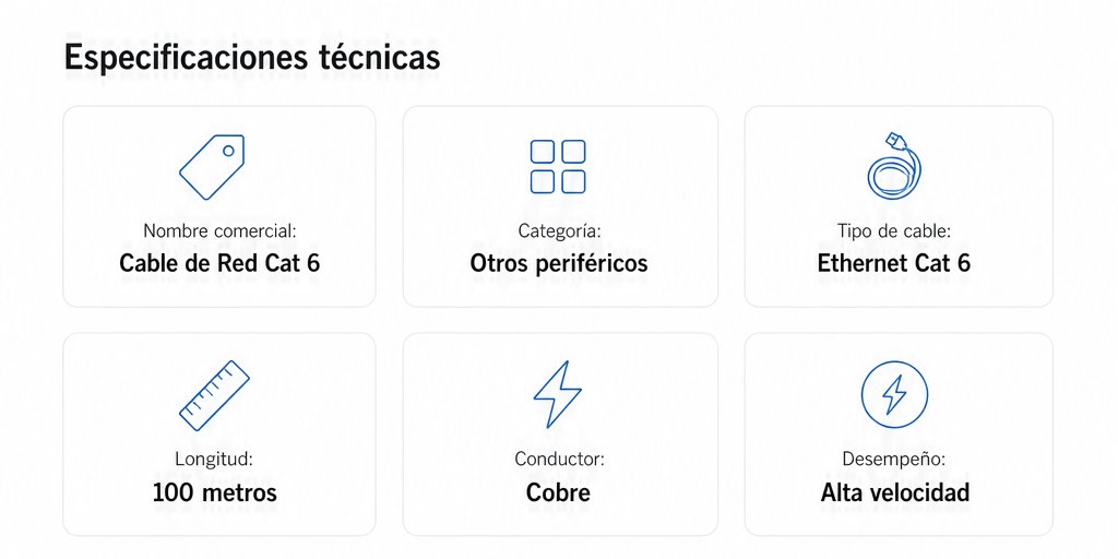 Cable de Red Cat 6 100 Metros Internet Alta Velocidad (7/12)