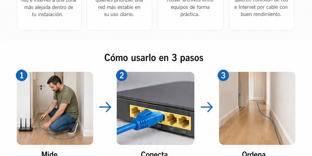 Cable de Red Cat 6 100 Metros Internet Alta Velocidad (9/12)