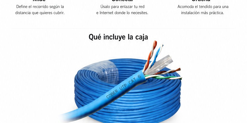 Cable de Red Cat 6 100 Metros Internet Alta Velocidad (10/12)