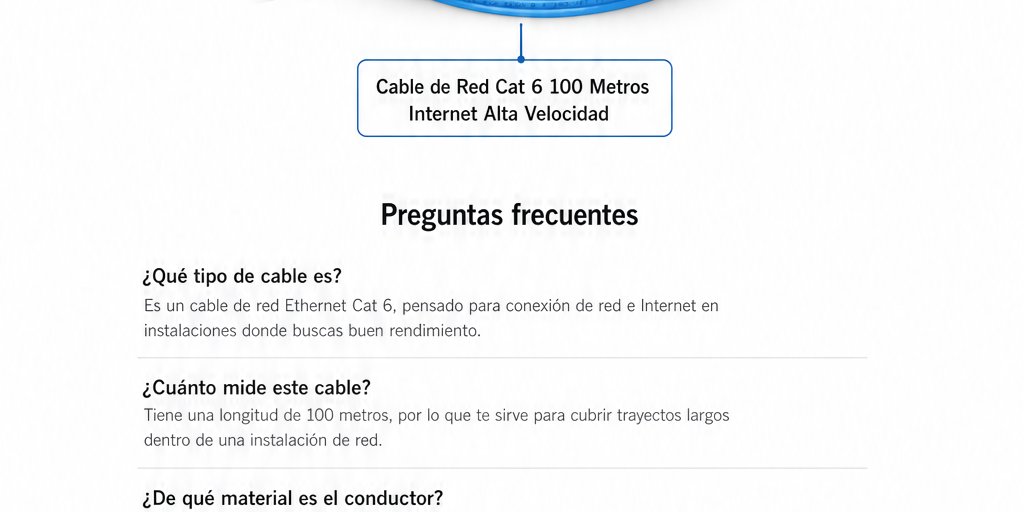 Cable de Red Cat 6 100 Metros Internet Alta Velocidad (11/12)