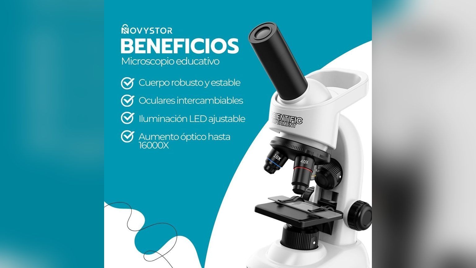 Detalle del lente objetivo de 52 mm del monocular DSTARGAZE, con una regla al lado que marca los 52 mm de diámetro.