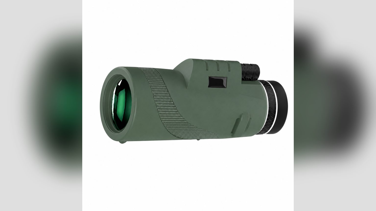 Comparativa de tamaño: monocular buscador 10x32mm junto a telescopio astronómico 30070m verde con trípode