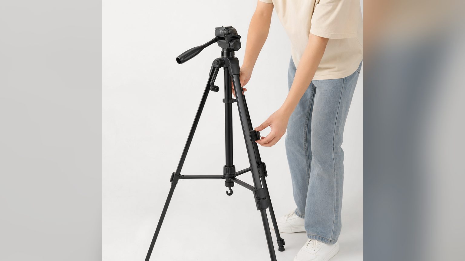 Cuatro palos para selfie Novystor con alturas de 120, 140, 160 y 130 cm comparados lado a lado